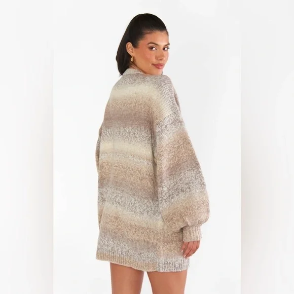 SHOW ME YOUR MUMU Timothy Tunic Sweater Neutral Space Dye Knit - Picture 6 of 11